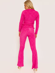 Flower Pattern Towelling Ruched Co-ord