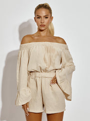 Cheeshoth Bardot Top & Shorts Coord