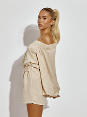 Cheeshoth Bardot Top & Shorts Coord