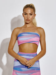 Printed Bandeau Crop Top & Midi Skirt Co-ord