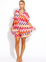 Zig Zag Plisse Detail Oversized Shirt & Shorts Co-ord