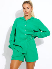 Cheesecloth Blouse & Shorts Co-ord