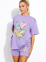 Love Oversized T-Shirt & Shorts Coien