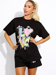 Love Oversized T-Shirt & Shorts Coien