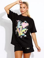 Love Oversized T-Shirt & Shorts Coien