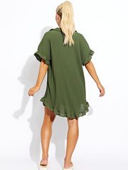 Plisse Detail Oversized Shirt & Shorts Co-ord