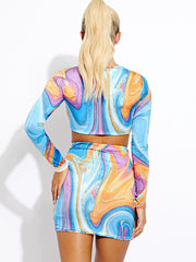 Gesneden Twist Front Crop Top & Rok-coöperatie