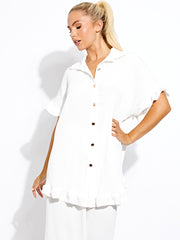 Plisse Detail Oversized Shirt & Trouser Co-ord