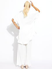 Plisse Detail Oversized Shirt & Trouser Co-ord