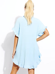 Plisse Detail Oversized Shirt & Shorts Co-ord