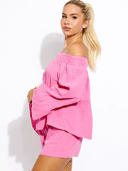 Cheeshoth Bardot Top & Shorts Coord