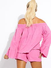 Cheeshoth Bardot Top & Shorts Coord