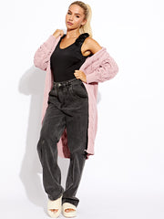 Cable Knit Detail Hooded Cardigan