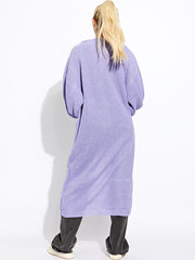 Balloon Sleeves Knitted Open Cardigan