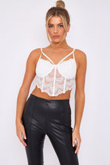 Lace Detail Corset Style Cami Crop Top