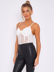 Lace Detail Corset Style Bodysuit