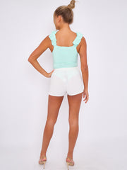 Seam Detail High Waisted Shorts