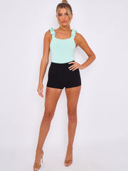 Seam Detail High Waisted Shorts