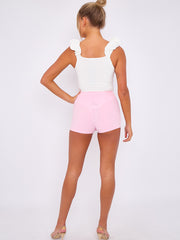Seam Detail High Waisted Shorts