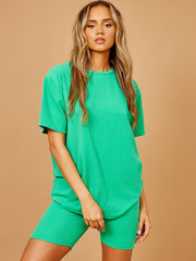 New Ribbed Oversized Top & Shorts Co-ord