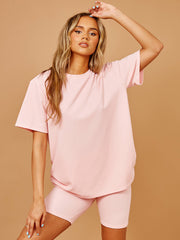 New Ribbed Oversized Top & Shorts Co-ord