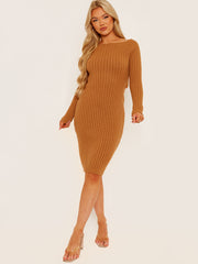 Cortado Twist Back Back Back Landited Midi Vestido