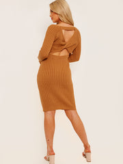 Cortado Twist Back Back Back Landited Midi Vestido