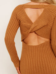 Cortado Twist Back Back Back Landited Midi Vestido