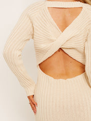 Cortado Twist Back Back Back Landited Midi Vestido