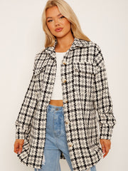 Plaid Dual Pocket Tweed Shacket