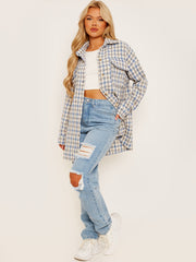 Plaid Dual Pocket Tweed Shacket