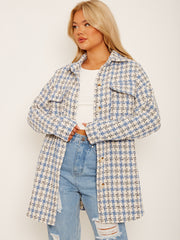 Plaid Dual Pocket Tweed Shacket