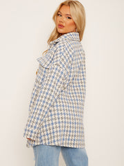 Plaid Dual Pocket Tweed Shacket