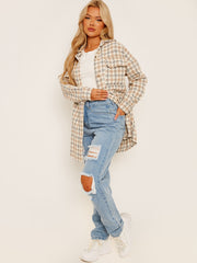 Plaid Dual Pocket Tweed Shacket