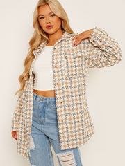 Plaid Dual Pocket Tweed Shacket