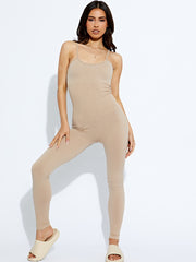 Strappy Ribbed Basic Jumpsuit