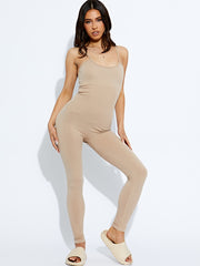 Strappy Ribbed Basic Jumpsuit
