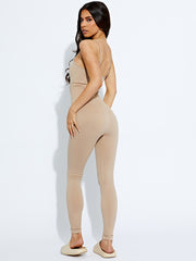 Strappy Ribbed Basic Jumpsuit