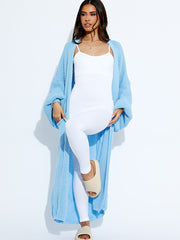 Balloon Sleeves Knitted Open Cardigan