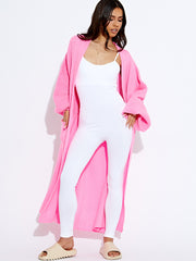 Balloon Sleeves Knitted Open Cardigan