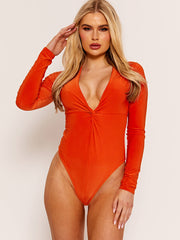Twist Front Slinky Bodysuit