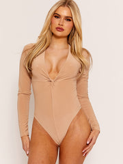 Twist Front Slinky Bodysuit