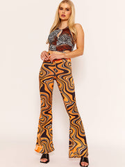 Nuevos pantalones con broches estampados con estallido de mármol