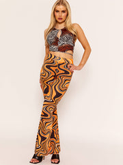 Nuevos pantalones con broches estampados con estallido de mármol