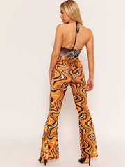 Nuevos pantalones con broches estampados con estallido de mármol