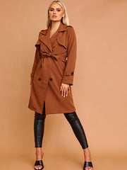 Panel Detail Belted Trench Coat