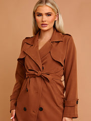 Panel Detail Belted Trench Coat