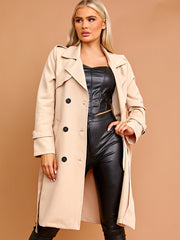 Panel Detail Belted Trench Coat