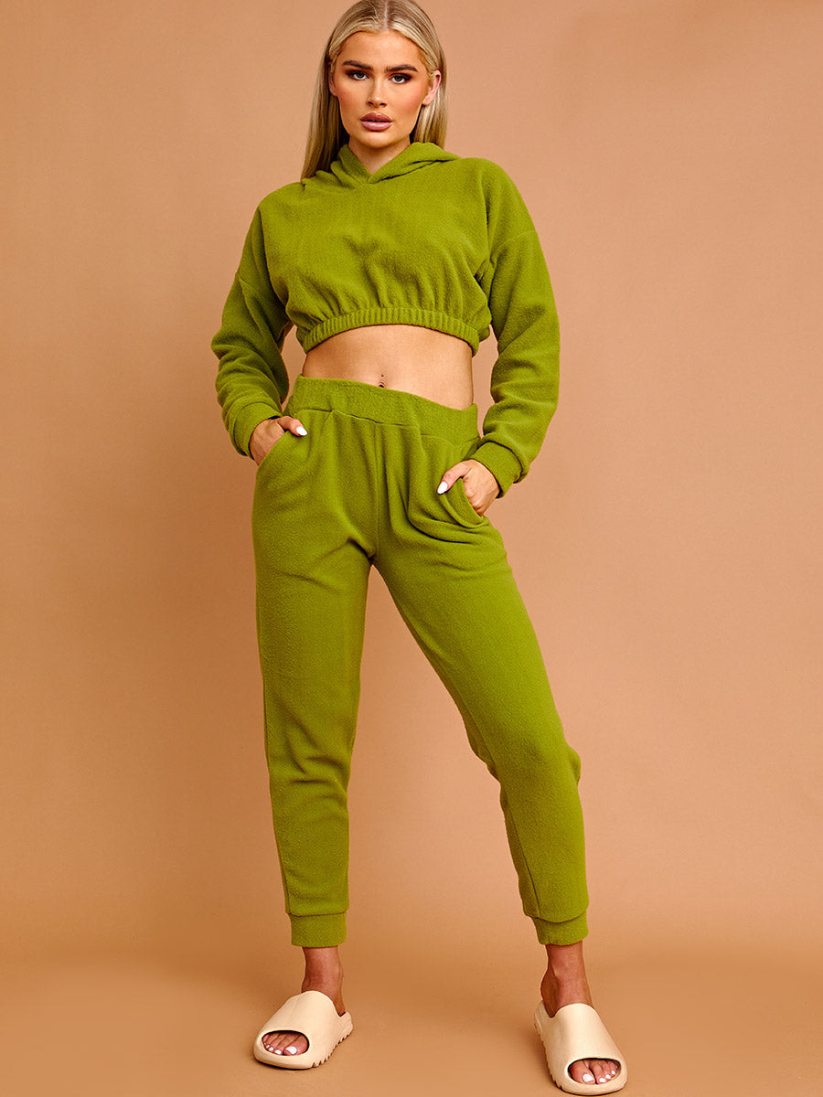 Wholesale Hooded Crop Top Trouser Fleece Co-ord – Stylewise Direct