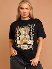 Unheil Teddy Grafik gedrucktes T-Shirt